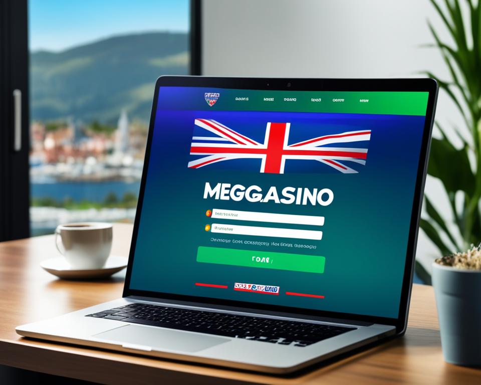 MegaCasino casino login - laptop with login